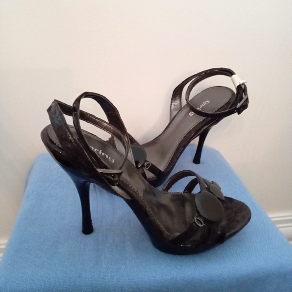 Spring Faux Snakeskin Ankle Strap Platform High Heel Sandals - Picture 10 of 12